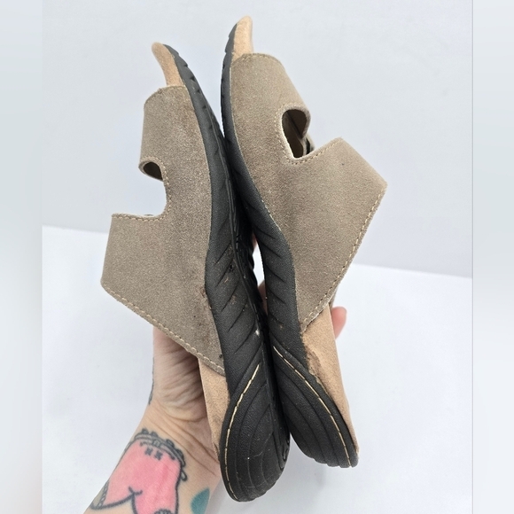 JSport | Boho tan brown leather strappy open toe slide sandals | WMS 6.5 - Picture 8 of 10